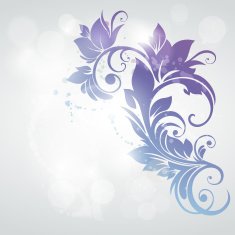 Flowers and leaves design element Frozen swirl