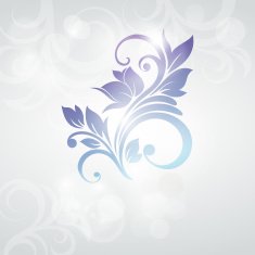 Flowers and leaves design element Frozen swirl N3