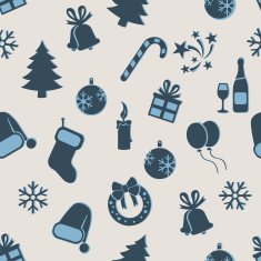 Vector Seamless New Year and Christmas Pattern Background N14