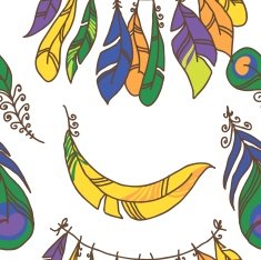 Vector Seamless Pattern of Plumage N23