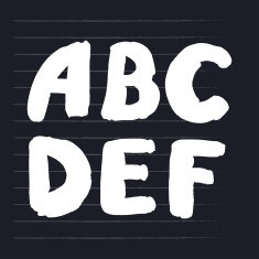 Vector hand-draw colorful alphabet N5