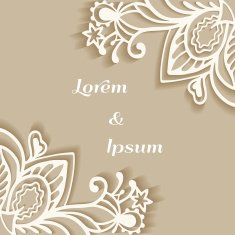 Abstract background frame border lace pattern invitation greeting card design N11