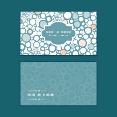 Vector colorful bubbles horizontal frame pattern business cards set