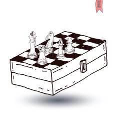 chessboard game hand drawn vector illustration N6