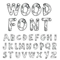 Hand drawn alphabet vector N59