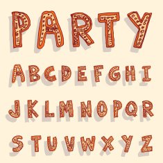 Hand drawn alphabet vector N61
