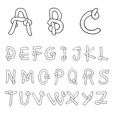 Hand drawn alphabet vector N63