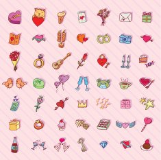 Set of love icons vector illustration