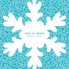 Vector abstract underwater plants Christmas snowflake silhouette pattern frame card N2
