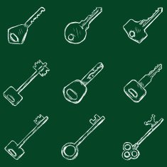 Vector Set of Chalk Keys Icons