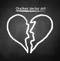 Chalked broken heart