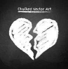 Chalked broken heart N2