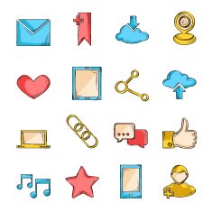 Social network icons sketch line
