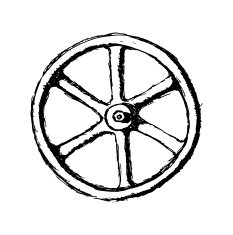 Wheel or Valve vector sketch illustration