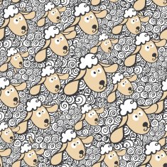 New year Flock of sheep Seamless pattern N2