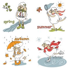 Symbol 2015 Cute sheep in time of year N2
