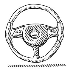 Car Steering Wheel Drawing