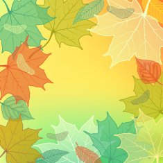 Autumn background with hand drawn fallen leaves