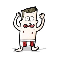 cartoon frightened swimmer