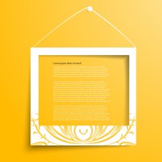 Vector white frames on the yellow wall N13