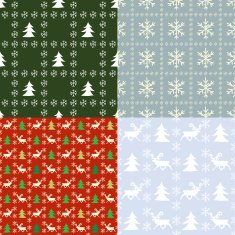 Set of vintage Christmas Seamless Pattern