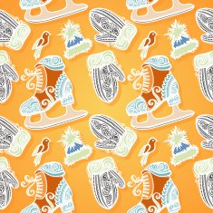 Seamless Ornate Winter Pattern (Vector) N2