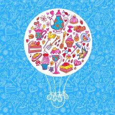 Tea party pattern background N13