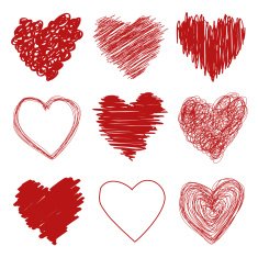 Hand drawn hearts N7