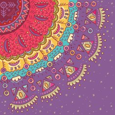 Colorful ethnicity round ornament
