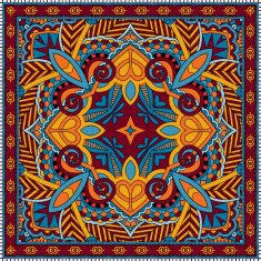 Traditional ornamental floral paisley bandanna N498