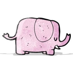 cartoon pink elephant N47