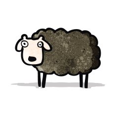 cartoon black sheep N28