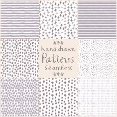Stock Vector hand drawn seamless patterns N2