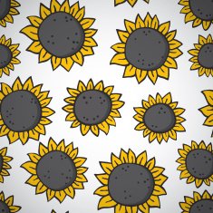 hand drawn sunflower pattern N2