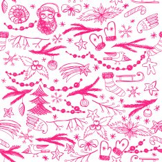 Seamless hand drawn Christmas pattern N5