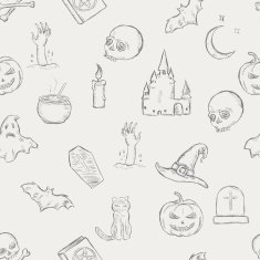 Vector Seamless Halloween Pattern N26