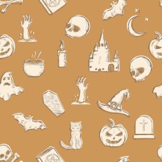 Vector Seamless Halloween Pattern N28