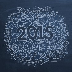 2015 year hand lettering and doodles elements background N4