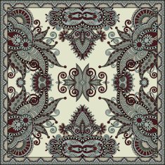 Traditional ornamental floral paisley bandanna N499