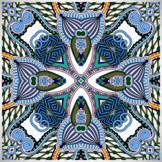 Traditional ornamental floral paisley bandanna N501