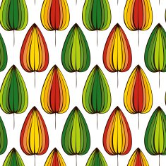 vector seamless pattern with doodle leaves N16