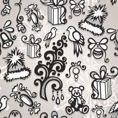 Vector Seamless Ornate Winter Pattern N5