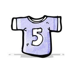 cartoon sports shirt with number five N2