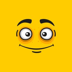 Cartoon Smile Face on Orange Background Vector