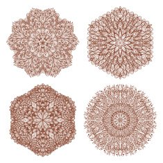 Set of four hand drawn ornaments N11