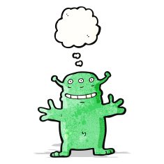 cartoon grinning alien N2