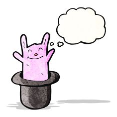 happy rabbit in top hat N3