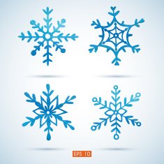 Set of watercolor snowflakes