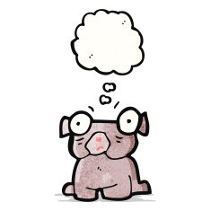 cartoon confused little dog
