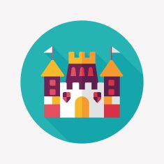 Castle flat icon with long shadow eps10 N21